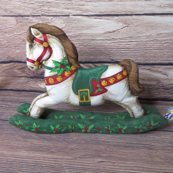 Plush Christmas Rocking Horse - Handmade 18" - Picture 5 of 7